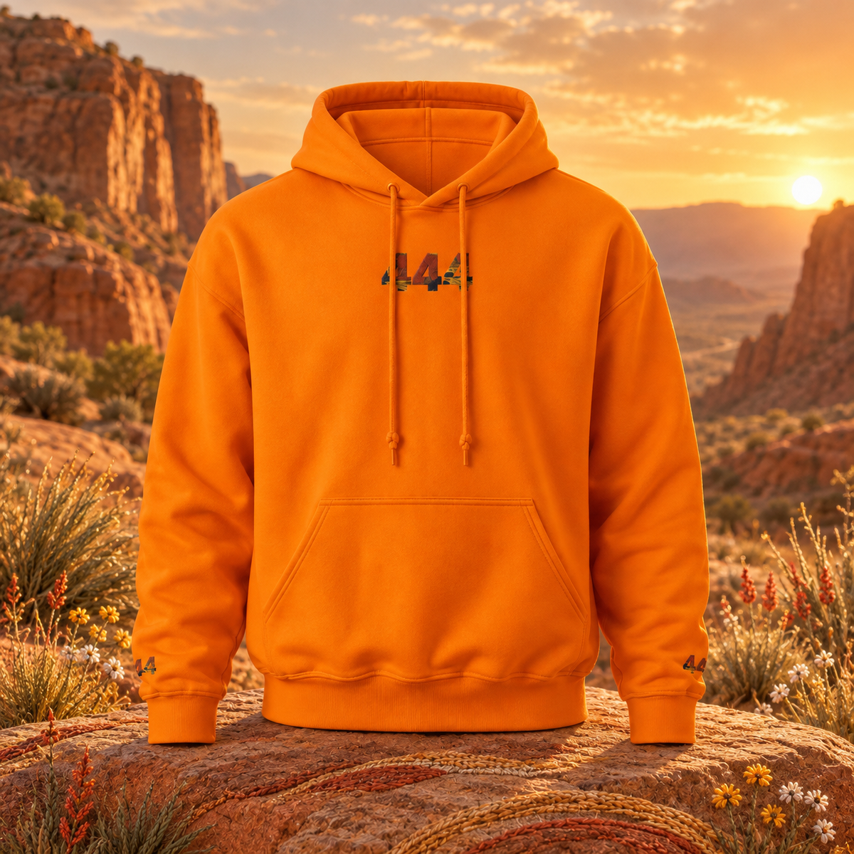 444 - Desert - Stable Foundation — original product design in a realistic scene with embroidered environmental details.