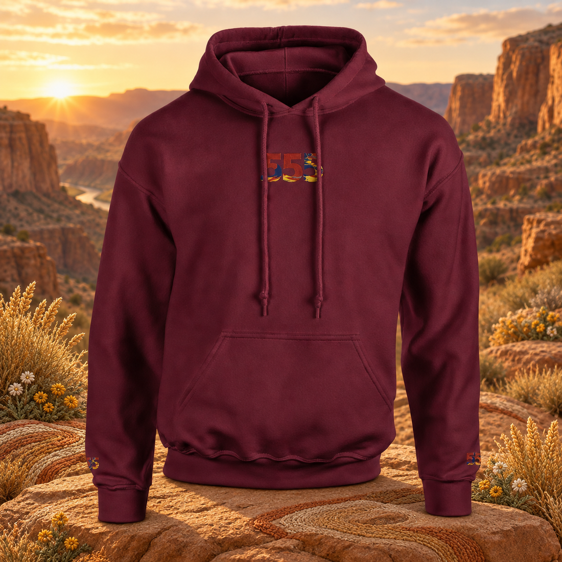 555 - Desert - Positive Change โ original product design in a realistic scene with embroidered environmental details.