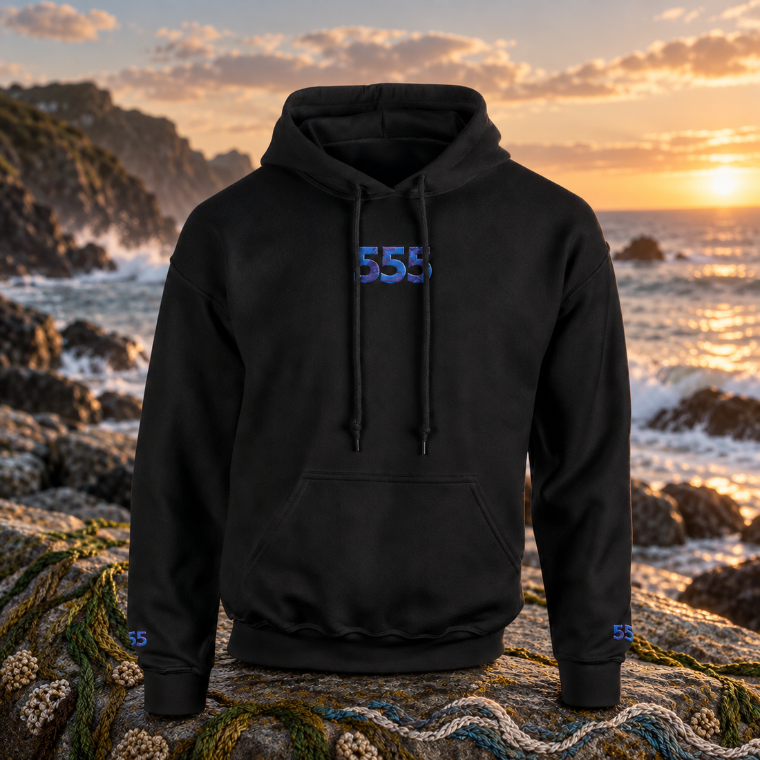 555 - Ocean - Positive Change โ original product design in a realistic scene with embroidered environmental details.