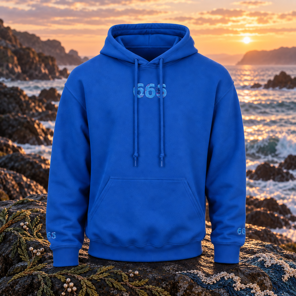 666 - Ocean - Inner Reflection — original product design in a realistic scene with embroidered environmental details.