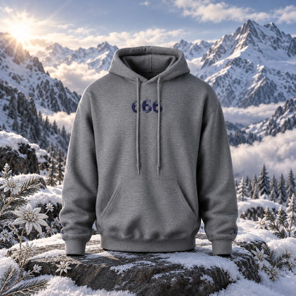 666 - Snowy Mountain - Inner Reflection — original product design in a realistic scene with embroidered environmental details.