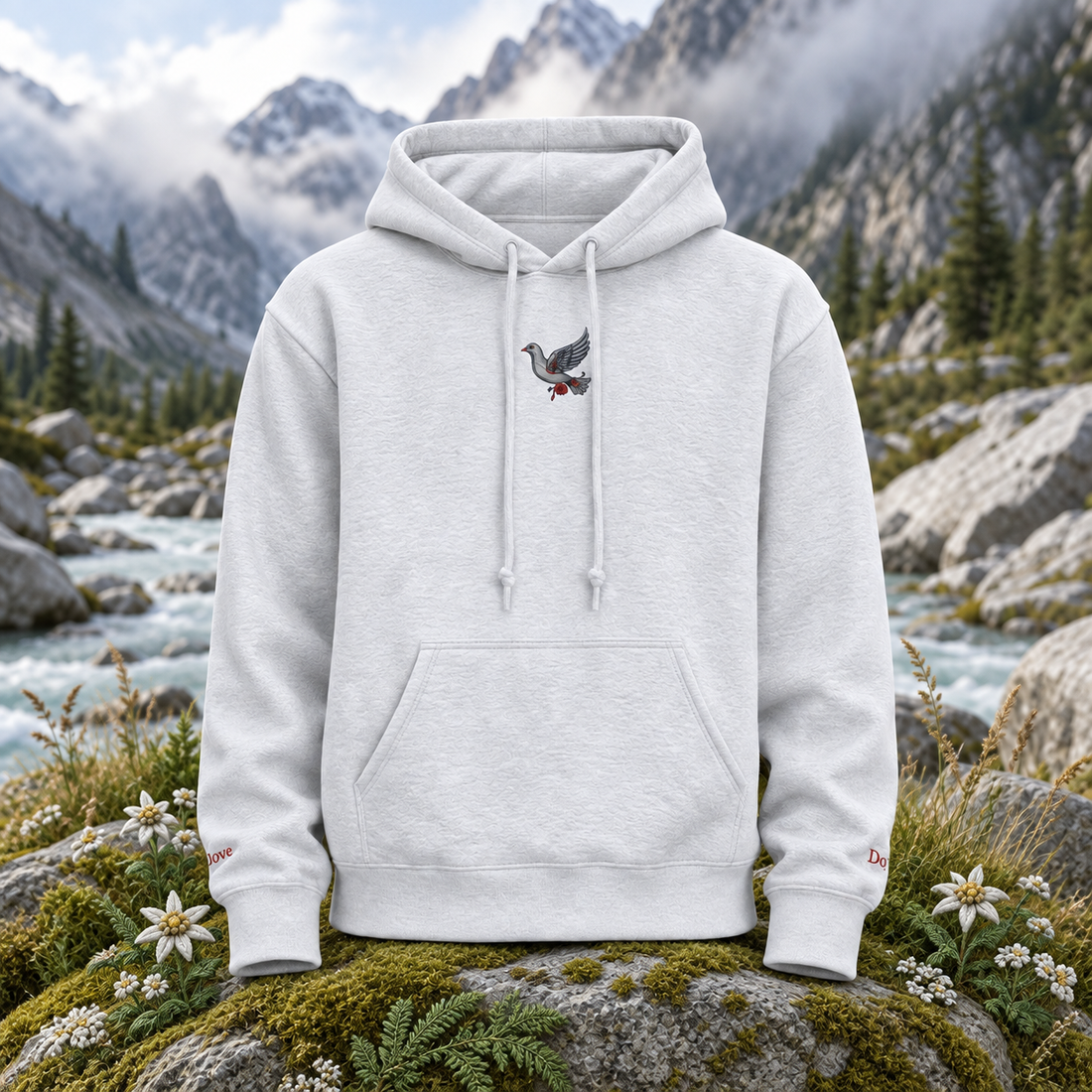 🕊️ The Dove – Peace, Love &amp; Divine Guidance — original product design in a realistic scene with embroidered environmental details.