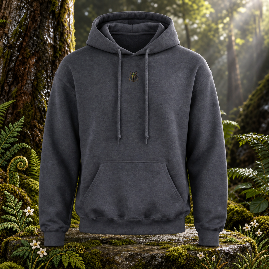 Beetle – Resilience &amp; Renewal — original product design in a realistic scene with embroidered environmental details.