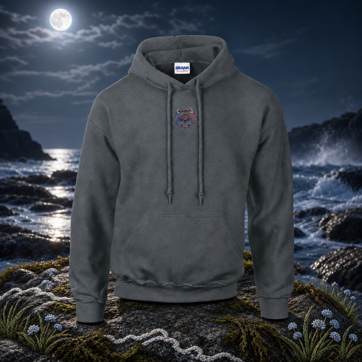 Cancer (June 21 - July 22) – The Nurturing Protector — original product design in a realistic scene with embroidered environmental details.