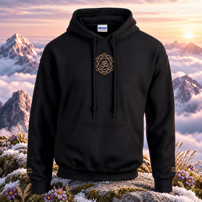 Crown Chakra (Sahasrara) — original product design in a realistic scene with embroidered environmental details.