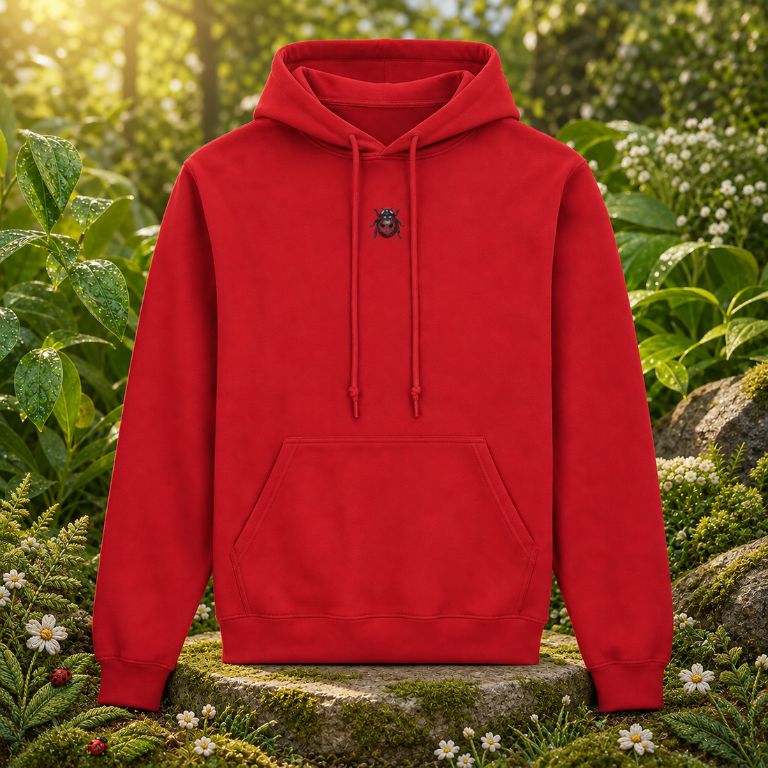 Ladybird – Luck & Protection — original product design in a realistic scene with embroidered environmental details.
