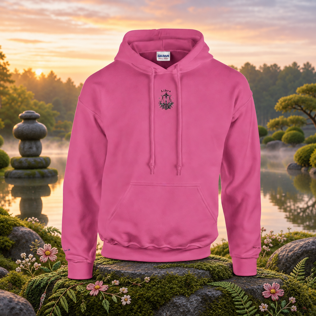 Libra (September 23 - October 22) – The Harmonious Diplomat — original product design in a realistic scene with embroidered environmental details.