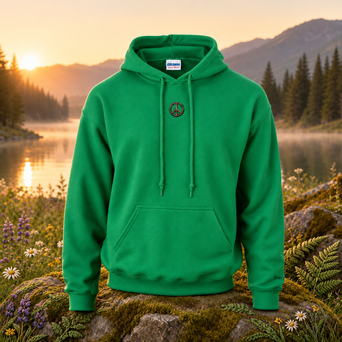 Peace – Harmony &amp; Unity — original product design in a realistic scene with embroidered environmental details.