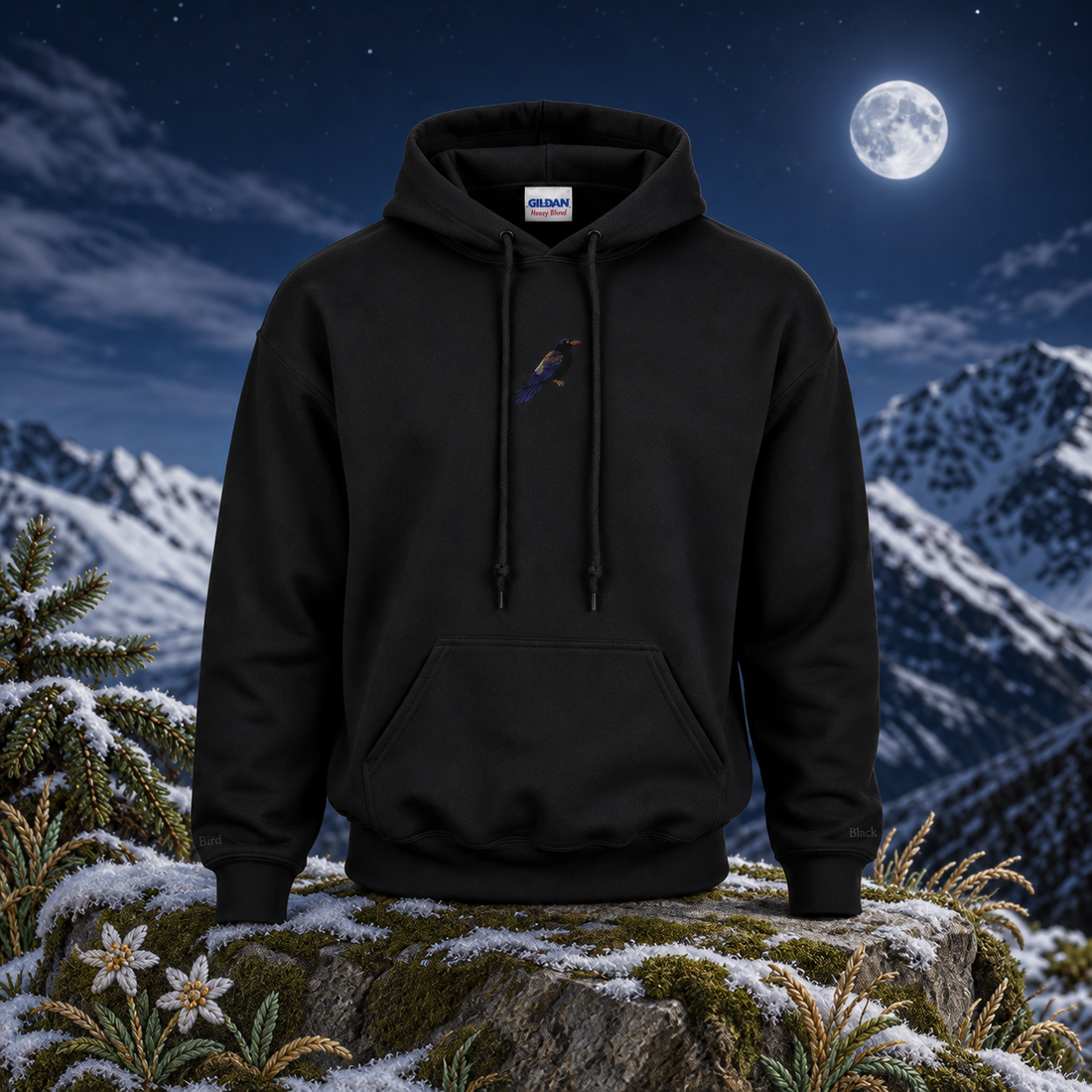 The Blackbird – Mystery, Intuition &amp; Transformation — original product design in a realistic scene with embroidered environmental details.