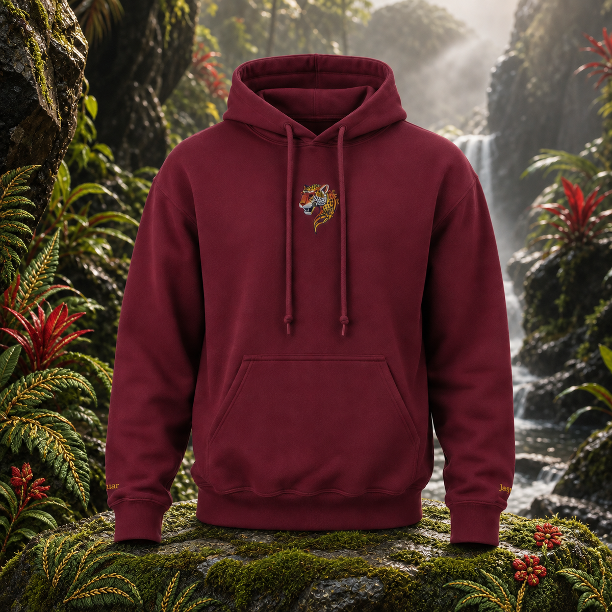 The Jaguar – Power, Mystery &amp; Transformation — original product design in a realistic scene with embroidered environmental details.