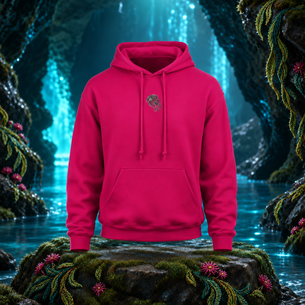 The Jellyfish – Flow, Light &amp; Surrender — original product design in a realistic scene with embroidered environmental details.