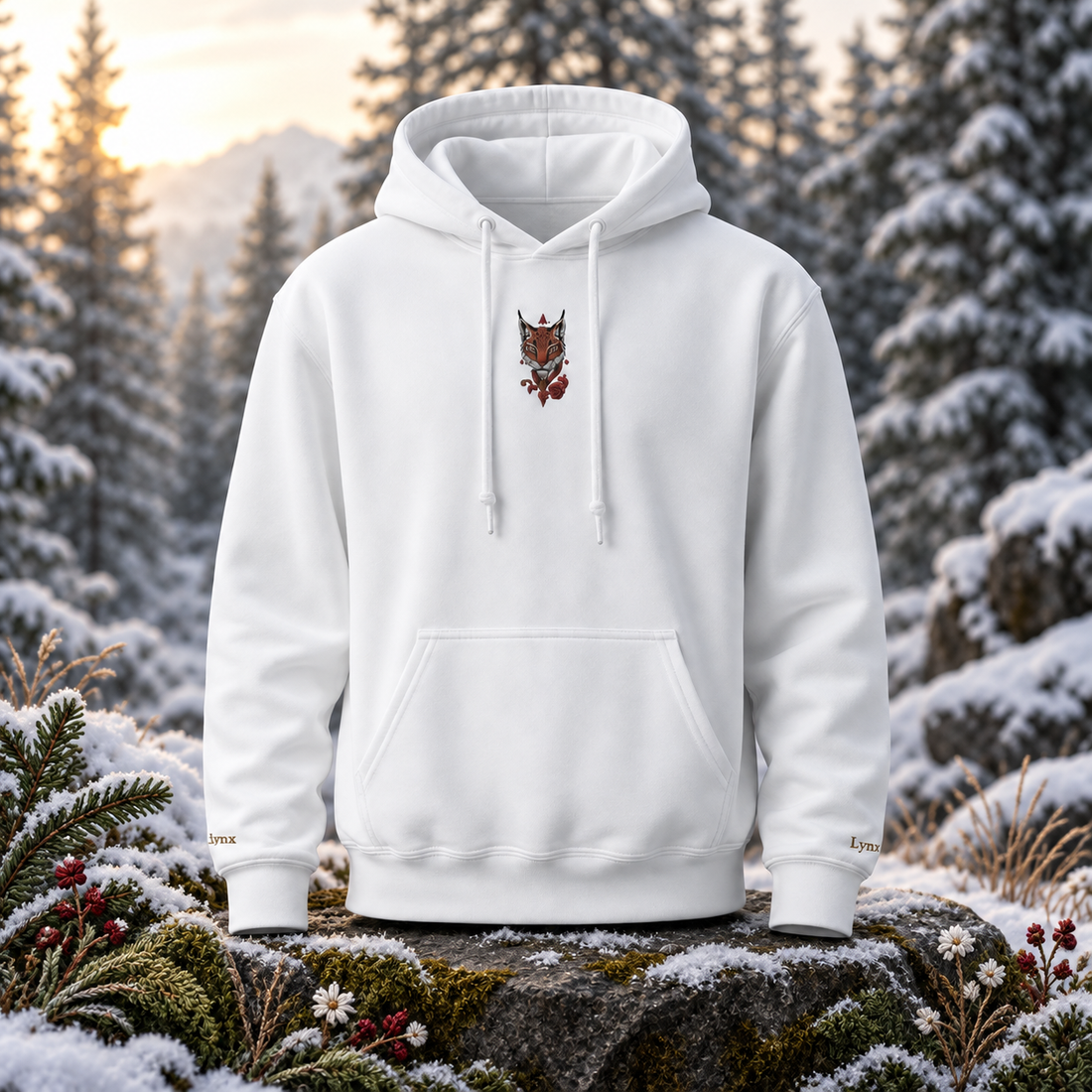 The Lynx – Mystery, Intuition &amp; Silent Strength — original product design in a realistic scene with embroidered environmental details.