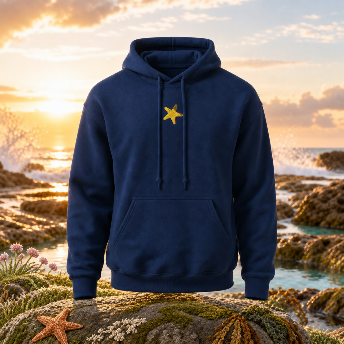 The Starfish – Healing, Guidance & Regeneration — original product design in a realistic scene with embroidered environmental details.
