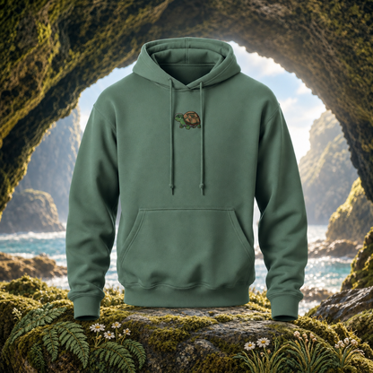 The Turtle – Patience, Protection &amp; Steady Growth — original product design in a realistic scene with embroidered environmental details.