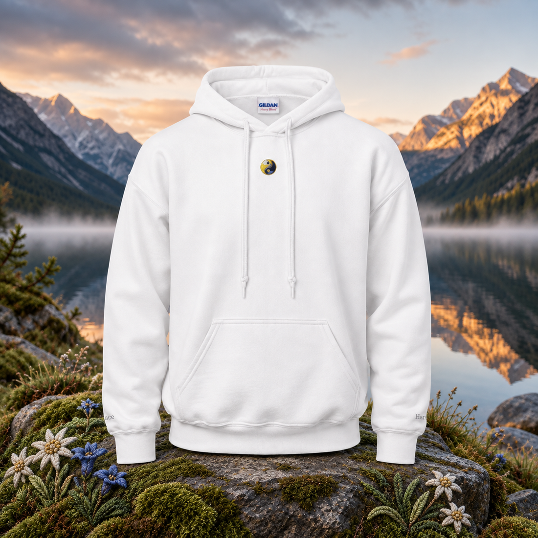 The Yin & Yang – Balance & Harmony — original product design in a realistic scene with embroidered environmental details.