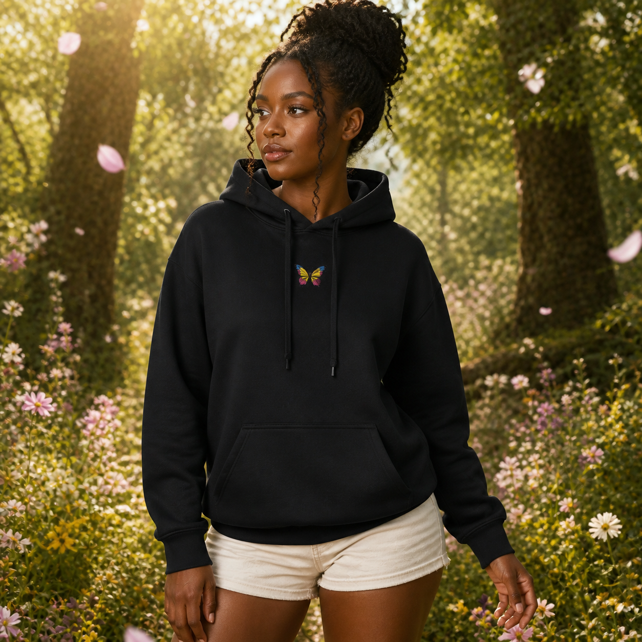 Butterfly Hoodie – Transformation &amp; Freedom in Black – Bright Future product image