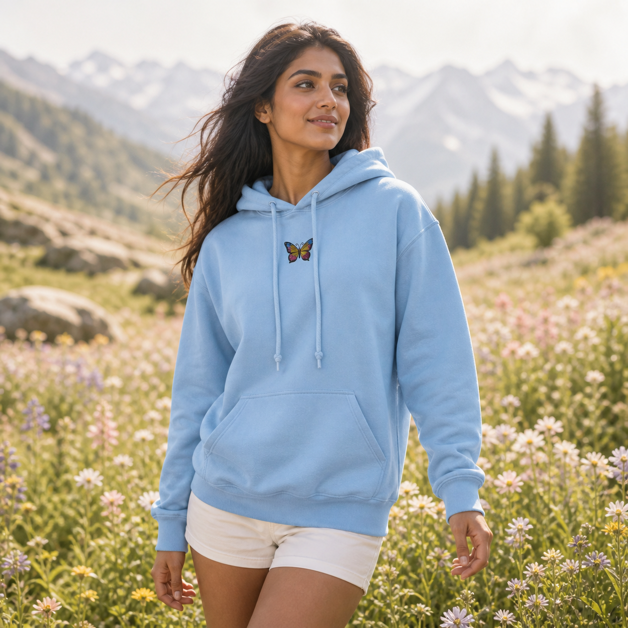 Butterfly Hoodie – Transformation &amp; Freedom in Light Blue – Bright Future product image