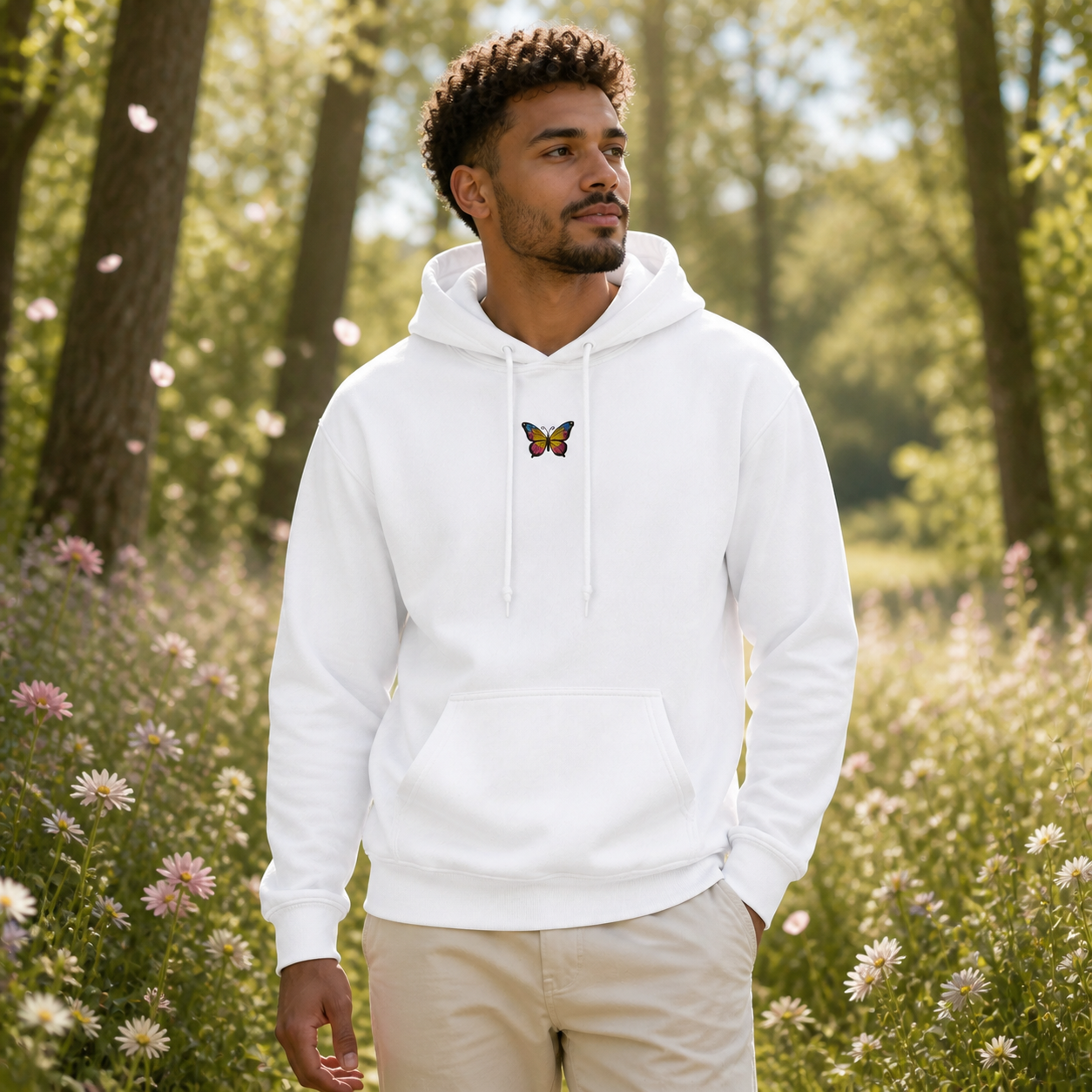 Butterfly Hoodie – Transformation &amp; Freedom in White – Bright Future product image