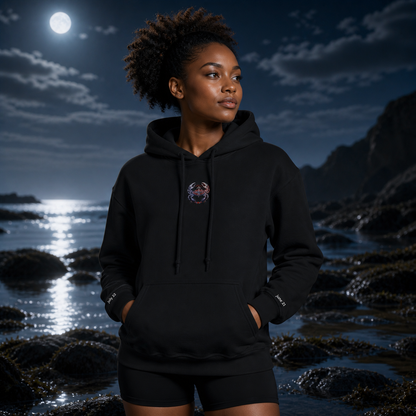 Cancer Zodiac Hoodie in Black – Bright Future product image