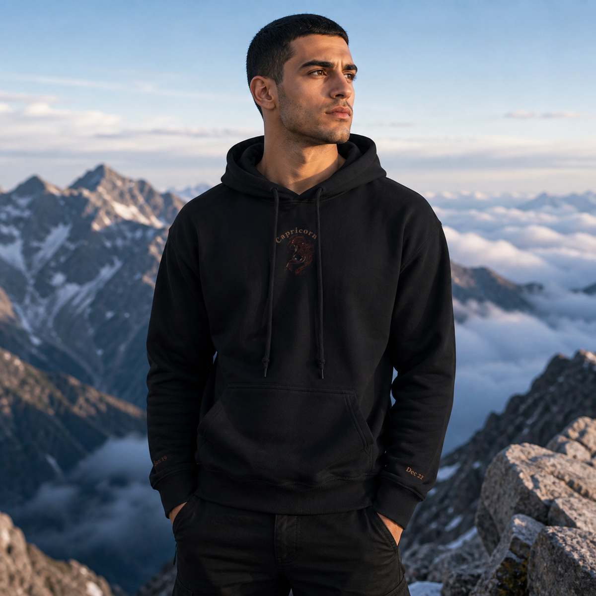 Capricorn Zodiac Hoodie in Black – Bright Future product image