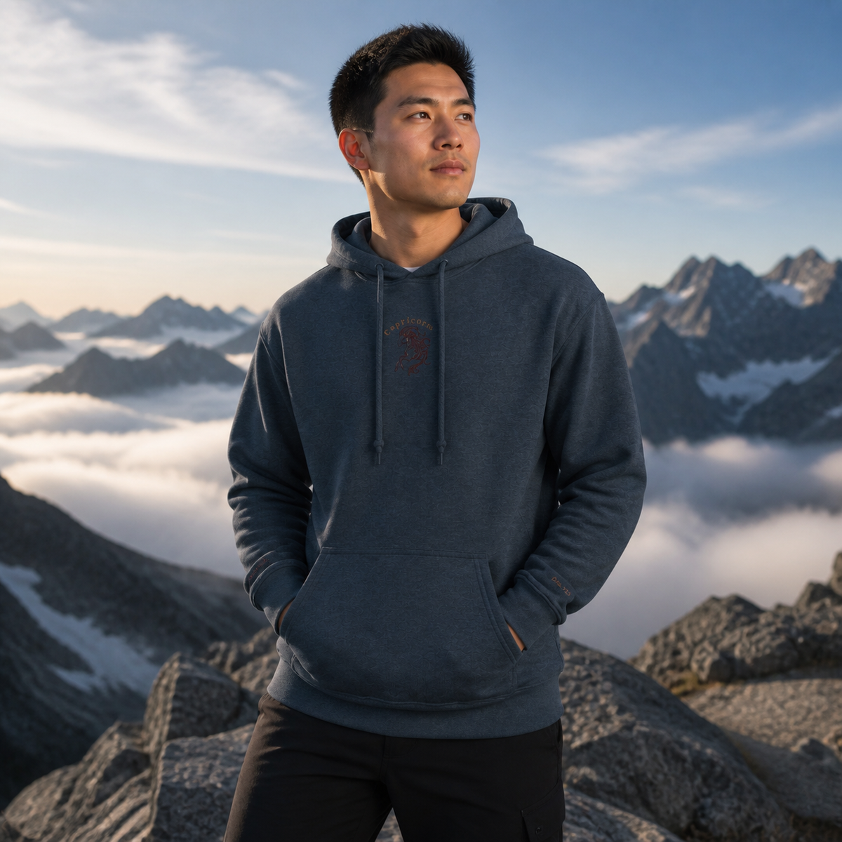 Capricorn Zodiac Hoodie in Dark Heather – Bright Future product image