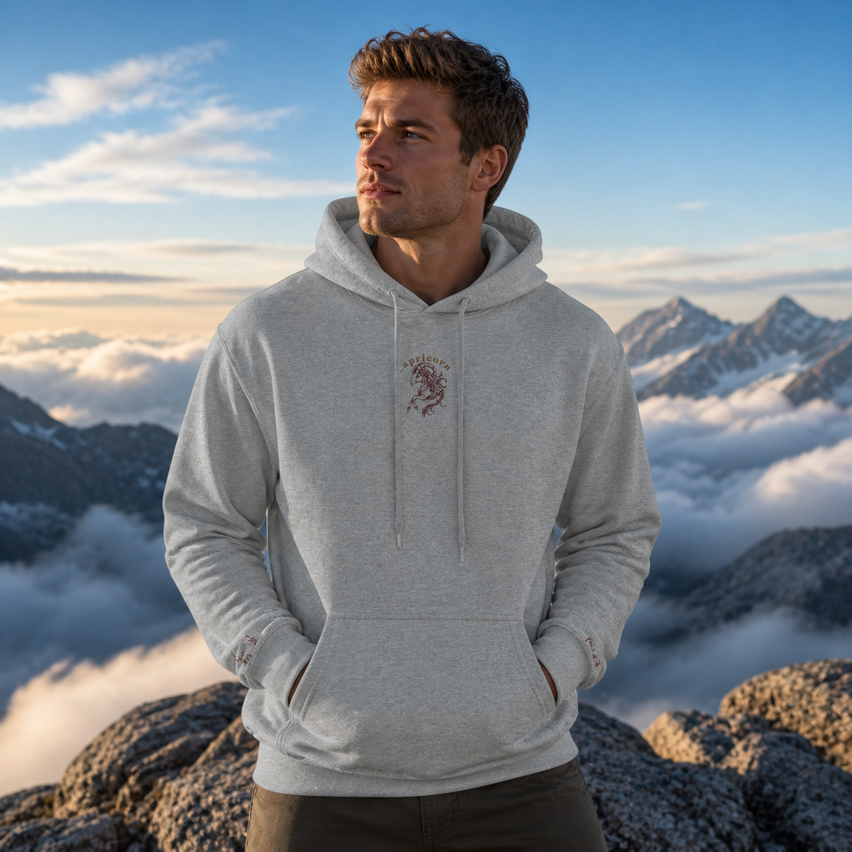 Capricorn Zodiac Hoodie in Sport Grey – Bright Future product image