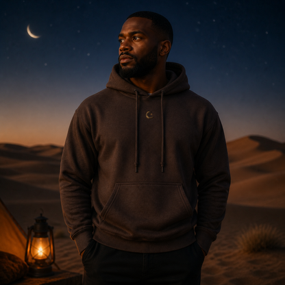 Crescent &amp; Star Symbol Hoodie in Dark Chocolate – Bright Future product image