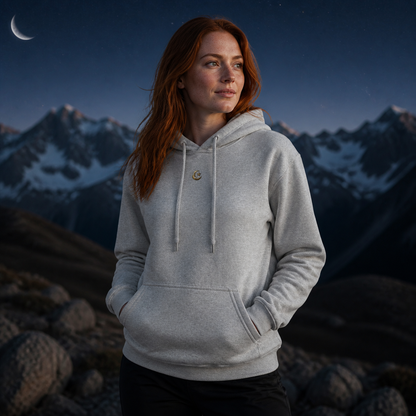 Crescent &amp; Star Symbol Hoodie in Sport Grey – Bright Future product image