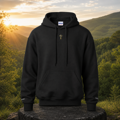 Cross Symbol Hoodie in Black – Bright Future product image