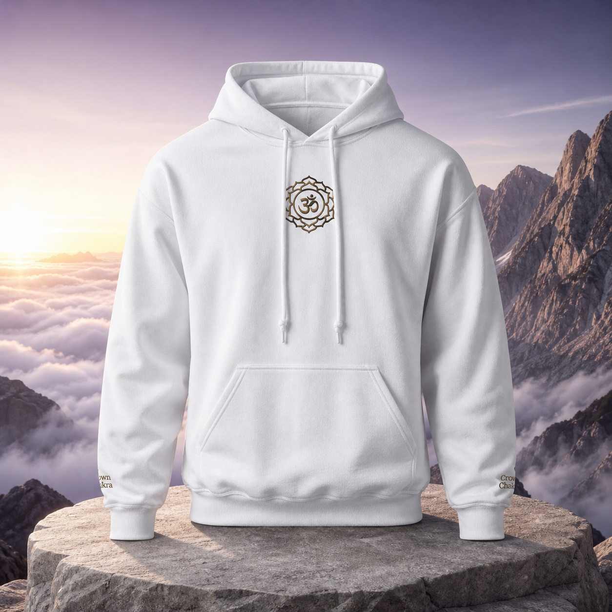 Crown Chakra Hoodie in White – Bright Future product image
