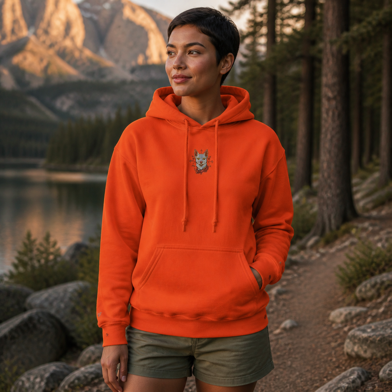 Dog Chinese Zodiac Hoodie in Orange – Bright Future product image