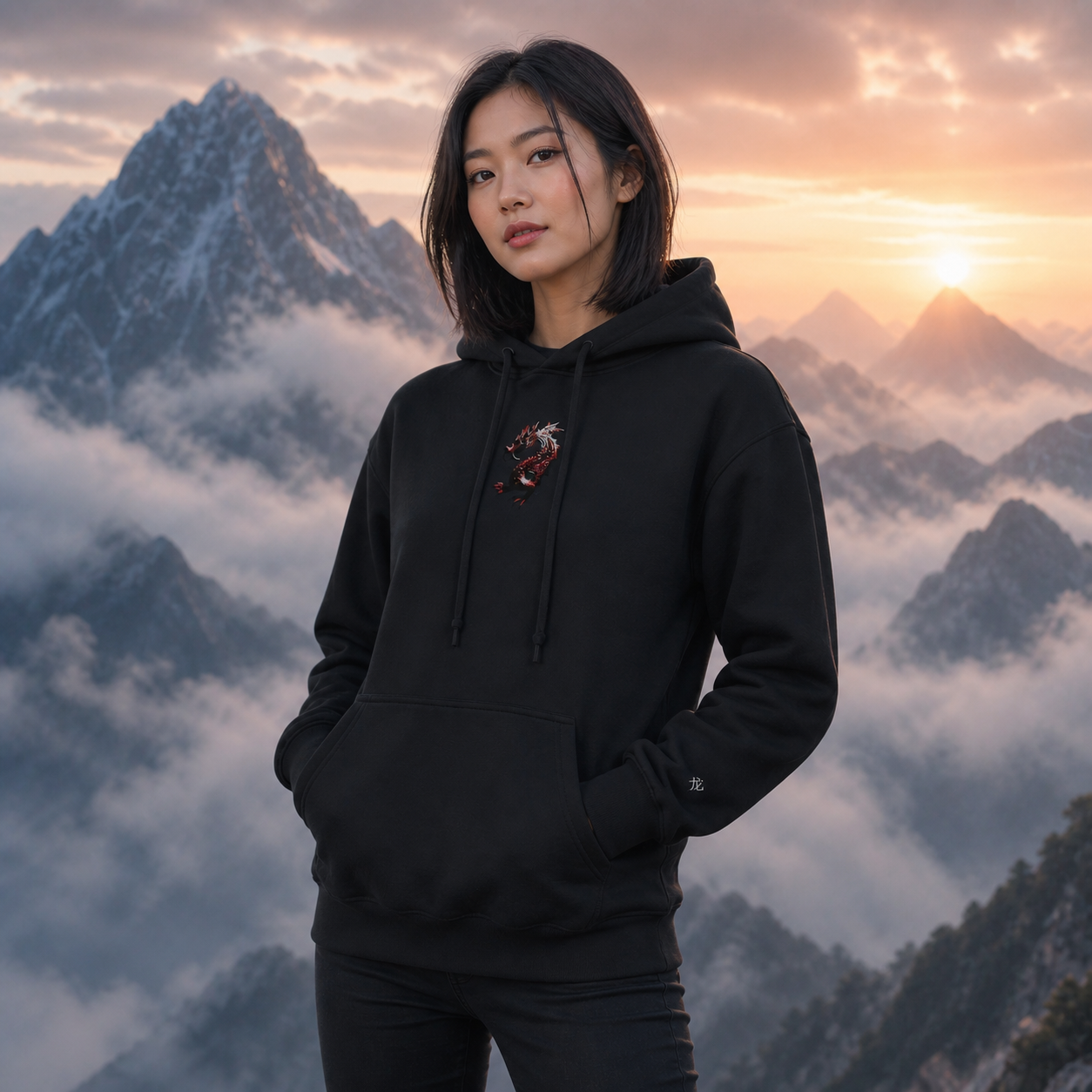 Dragon Chinese Zodiac Hoodie in Black – Bright Future product image