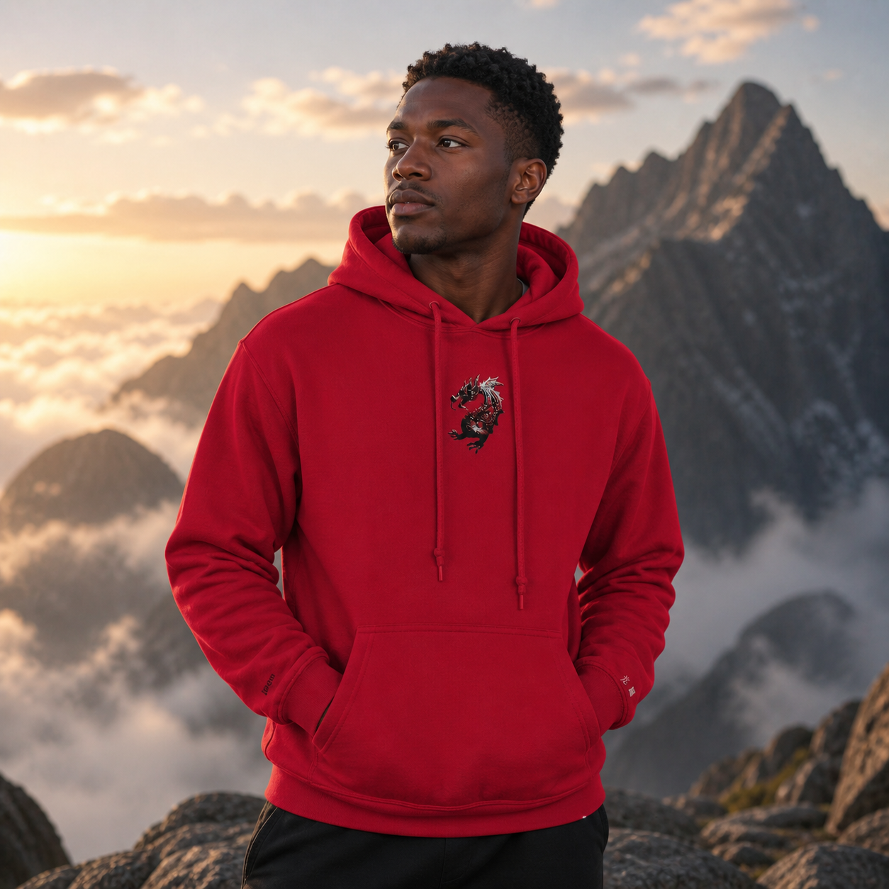 Dragon Chinese Zodiac Hoodie in Cherry Red – Bright Future product image