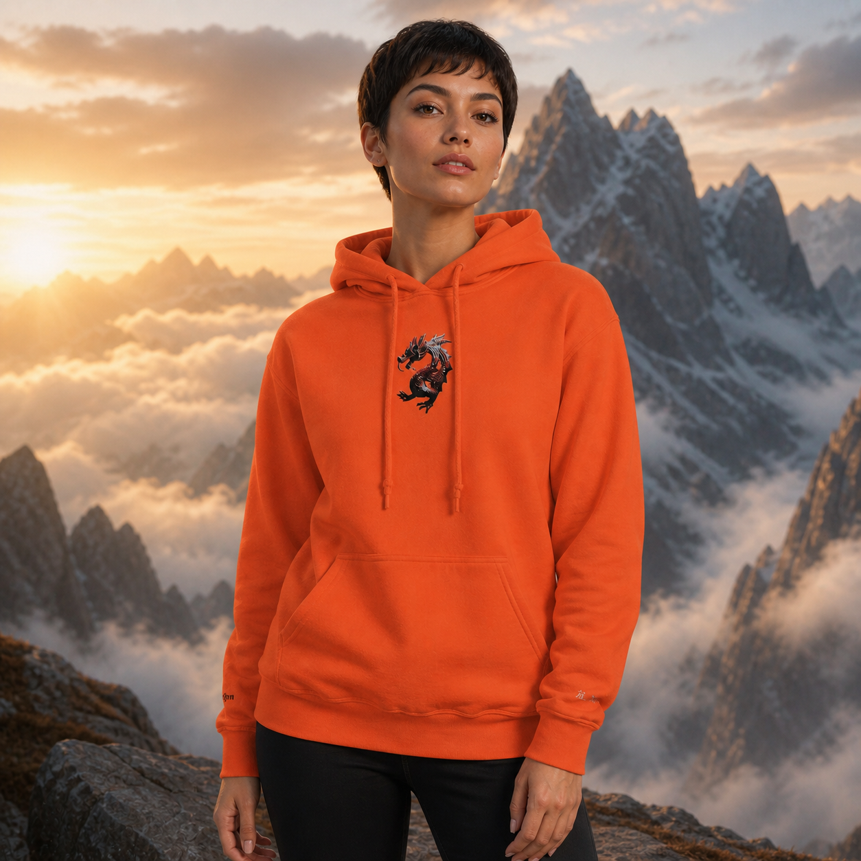 Dragon Chinese Zodiac Hoodie in Orange – Bright Future product image