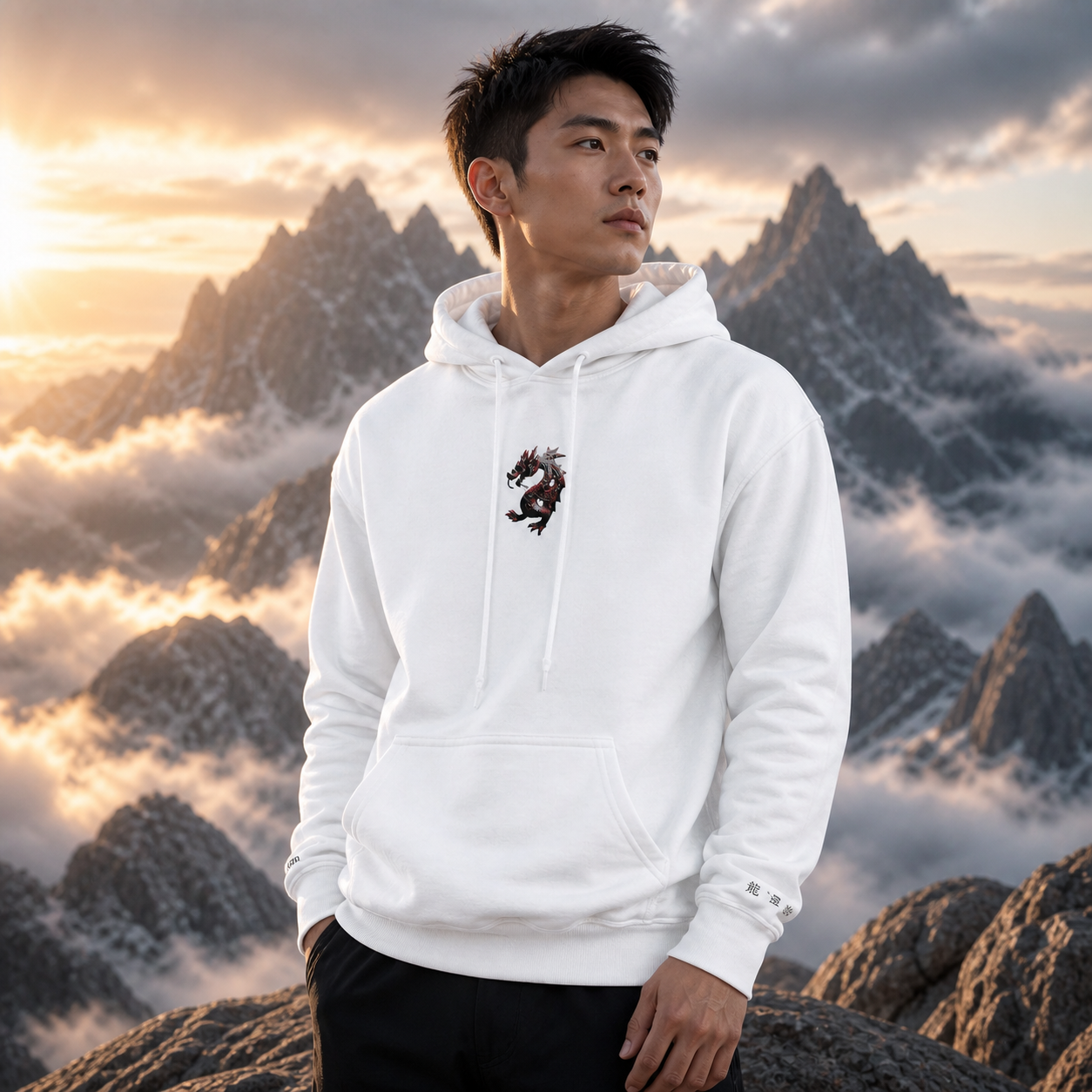 Dragon Chinese Zodiac Hoodie in White – Bright Future product image