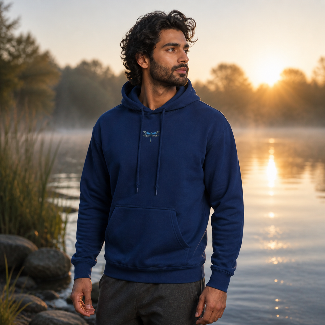 Dragonfly Hoodie – Change &amp; Clarity in Navy – Bright Future product image