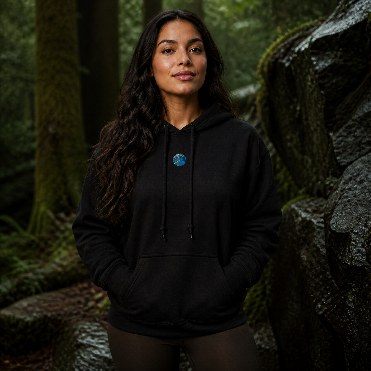 Earth Planet Hoodie in Black – Bright Future product image