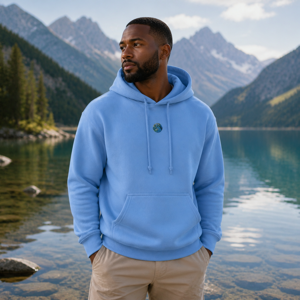 Earth Planet Hoodie in Carolina Blue – Bright Future product image
