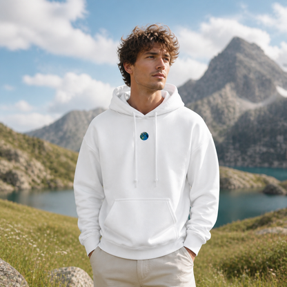 Earth Planet Hoodie in White – Bright Future product image