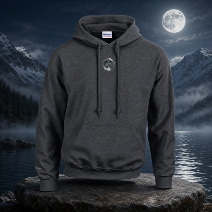 Moon Symbol Hoodie in Graphite Heather – Bright Future product image