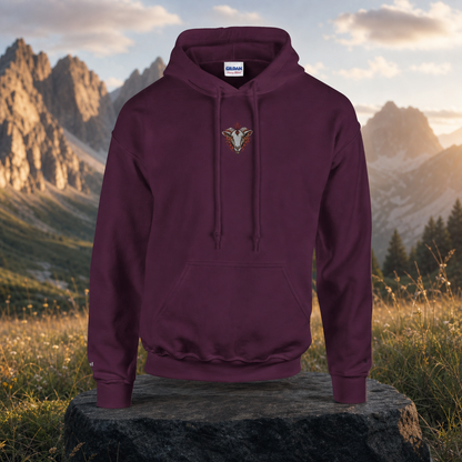 Goat Chinese Zodiac Hoodie in Maroon – Bright Future product image