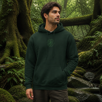 Heart Chakra Hoodie in Forest Green – Bright Future product image