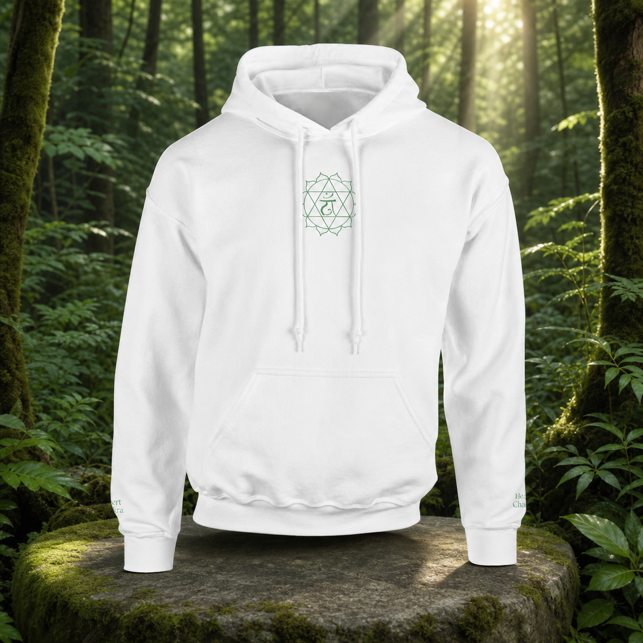 Heart Chakra Hoodie in White – Bright Future product image
