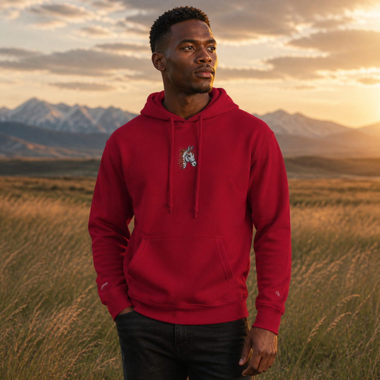 Horse Chinese Zodiac Hoodie in Cherry Red – Bright Future product image