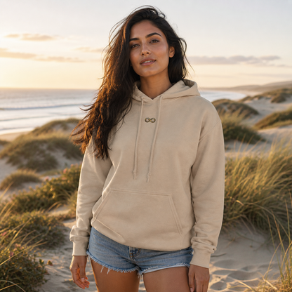 Infinity Symbol Hoodie in Sand – Bright Future product image
