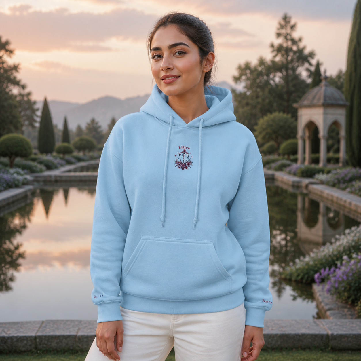 Libra Zodiac Hoodie in Light Blue – Bright Future product image