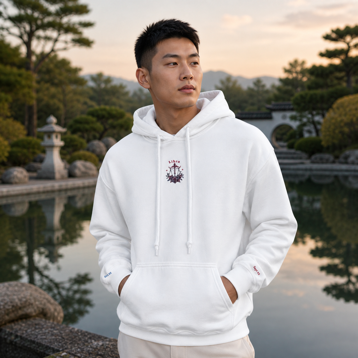 Libra Zodiac Hoodie in White – Bright Future product image