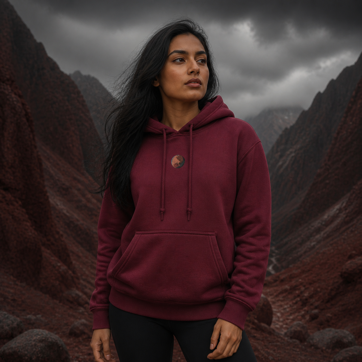 Mars Planet Hoodie in Maroon – Bright Future product image
