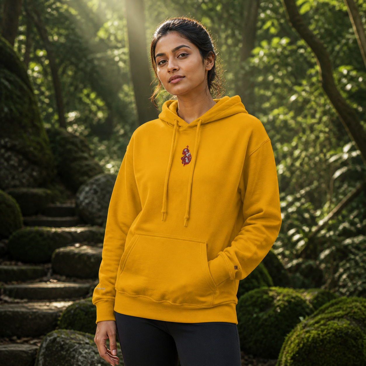 Monkey Chinese Zodiac Hoodie in Gold – Bright Future product image