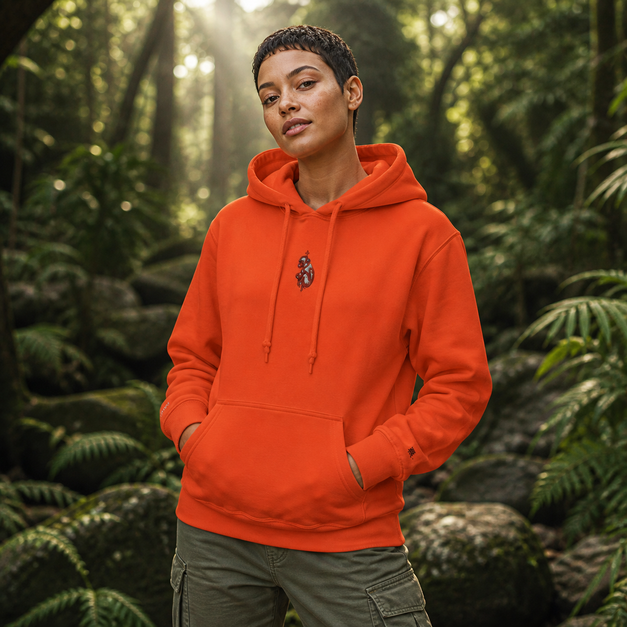 Monkey Chinese Zodiac Hoodie in Orange – Bright Future product image